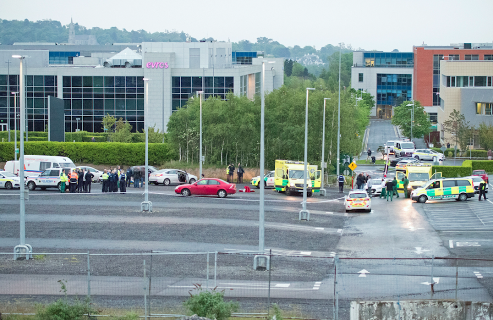 <em>Emergency services congregated at the scene following the shooting (PA)</em>