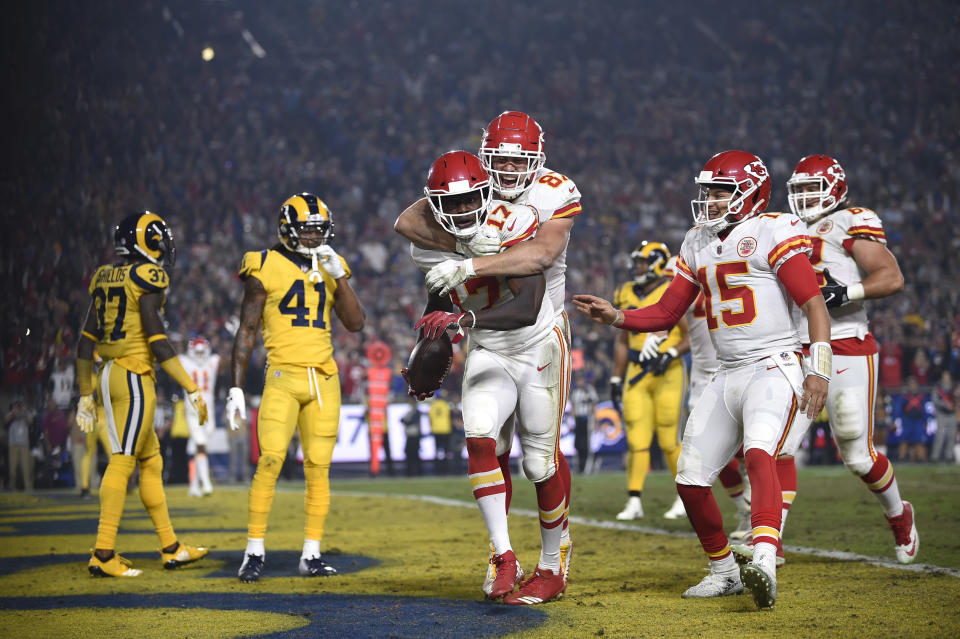 The Kansas City Chiefs and Los Angeles Rams combined for 105 points and 1,001 yards on a Monday night classic. (AP)