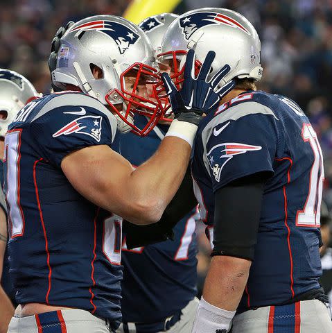 Jim Davis/The Boston Globe via Getty Tom Brady, Rob Gronkowski