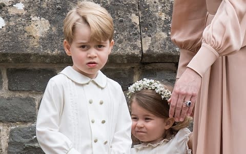 Prince George and Princess Charlotte at Pippa Middleton's wedding - Credit: Samir Hussein