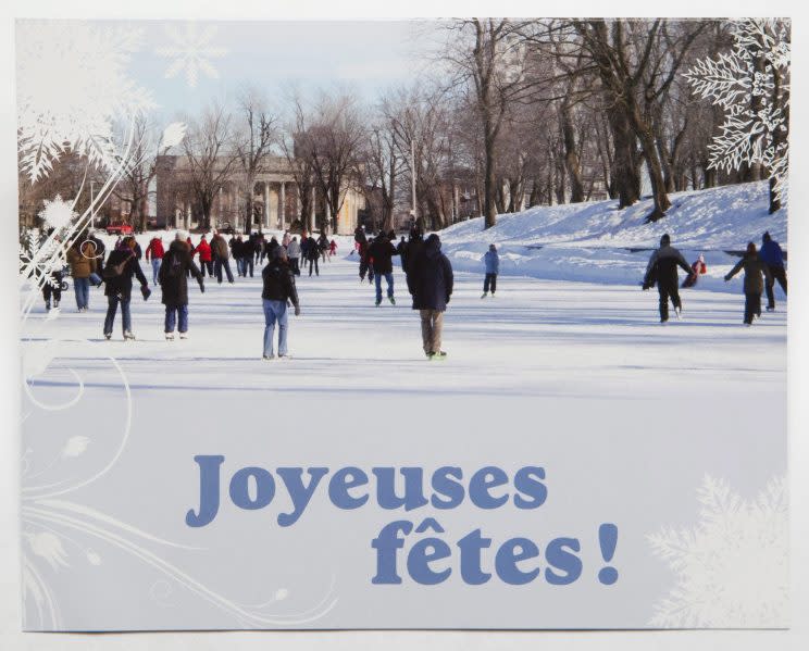 Former Bloc Québécois leader Gilles Duceppe's 2009 Christmas card. Photo from The Canadian Press. 