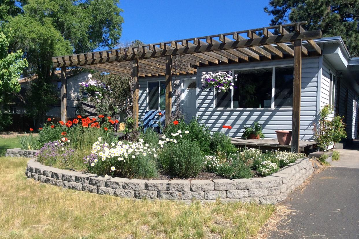 raised flower bed around home