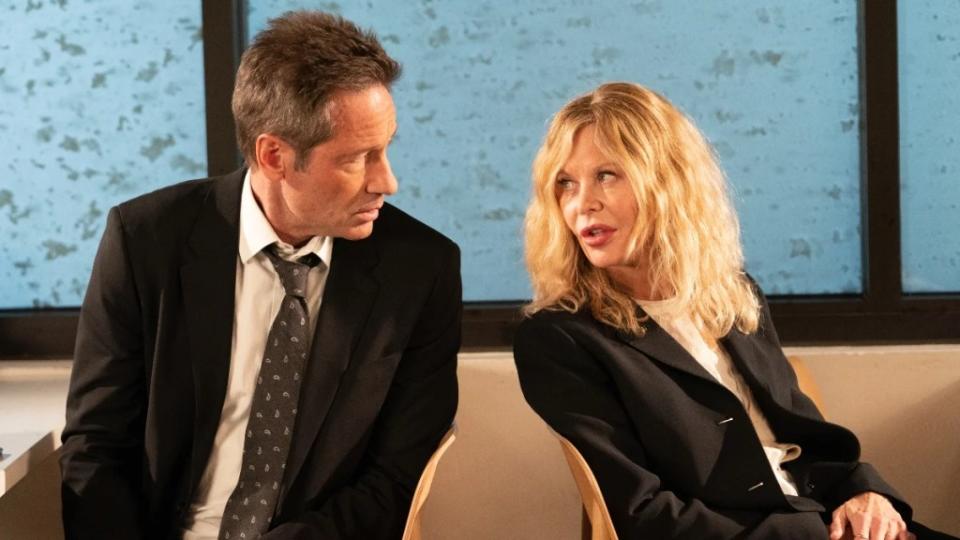 David Duchovny and Meg Ryan in “What Happens Later” (Obscured Pictures/Bleecker Street)