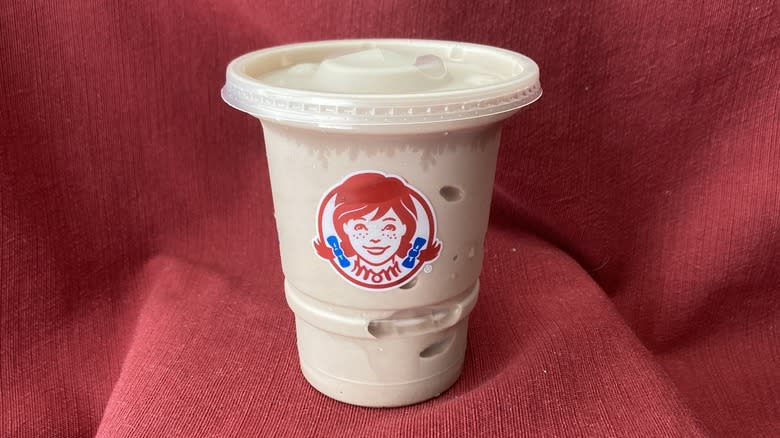 cup of Wendys Chocolate Frosty