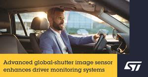 ST's global-shutter image sensor for driver-monitoring systems