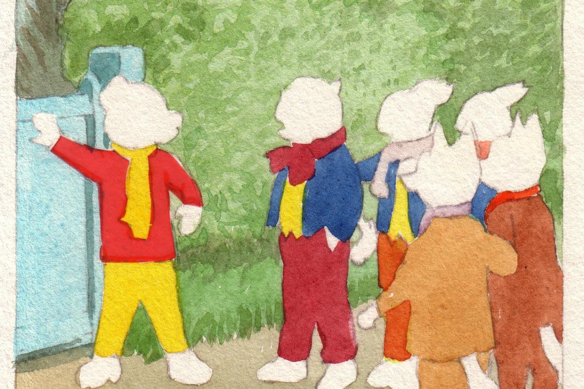 Detail from hand-colouring for Rupert Annual based on artwork by Alfred Bestall <i>(Image: Express Newspapers)</i>