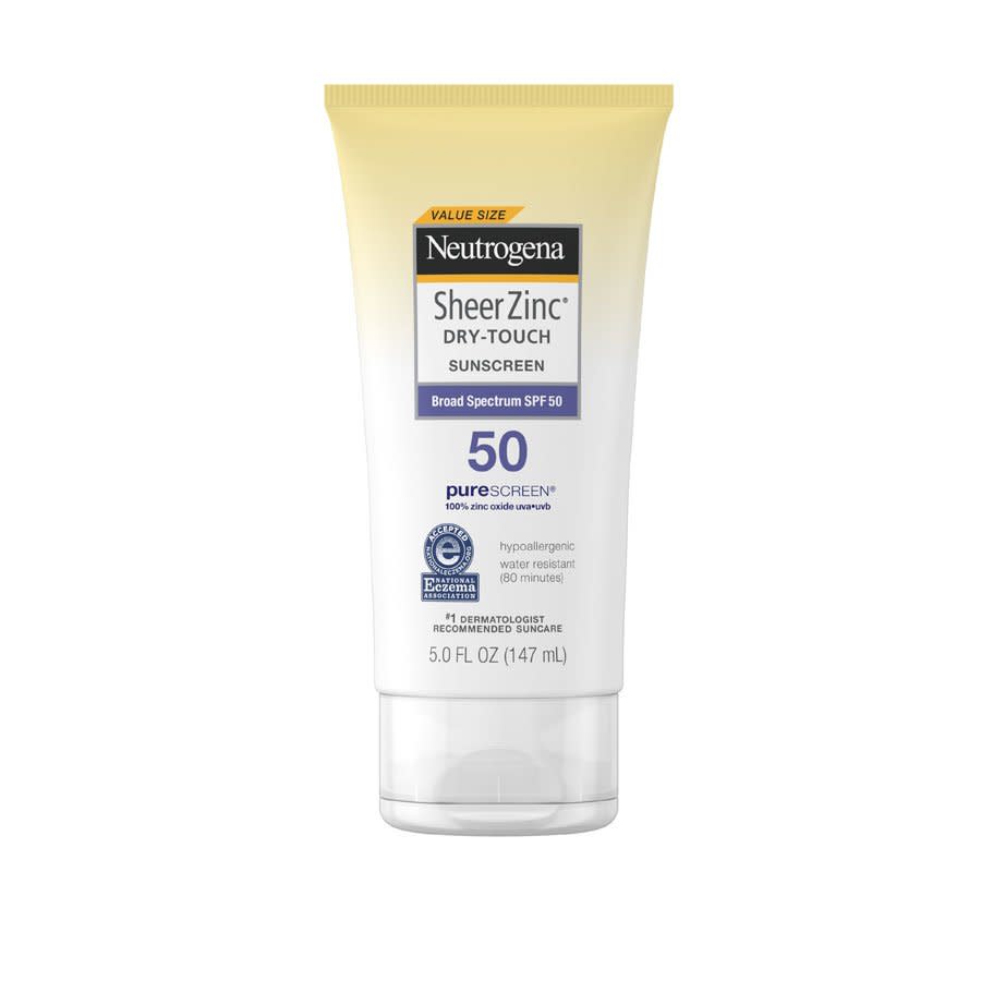 Sunscreen: Neutrogena Sheer Zinc Sunscreen Lotion SPF 50