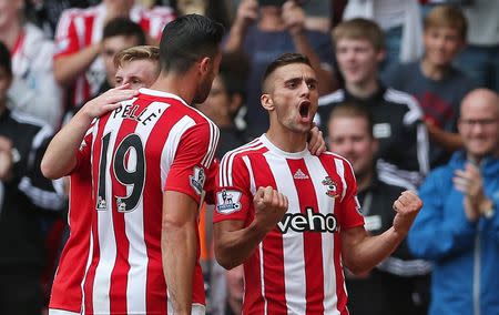 Football - Southampton v Norwich City - Barclays Premier League - St Mary's Stadium - 30/8/15 Dusan Tadic celebrates after scoring the second goal for Southampton Action Images via Reuters / Matthew Childs Livepic