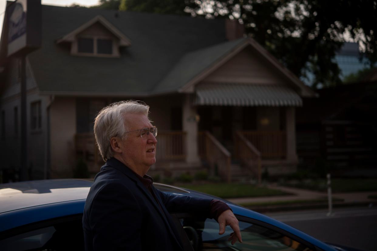 Keith Sharon stands outside at 1021 16th Avenue S in Nashville, Tenn., Thursday, May 9, 2024.