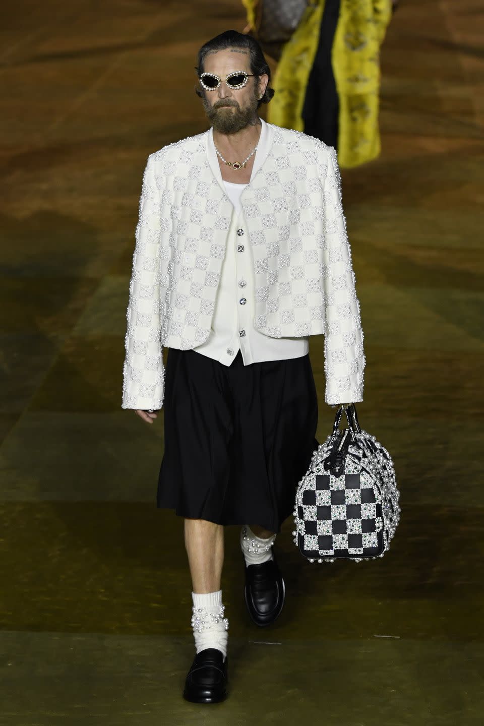 paris, france june 20 a model walks the runway during the louis vuitton ready to wear springsummer 2024 fashion show as part of the paris men fashion week on june 20, 2023 in paris, france photo by victor virgilegamma rapho via getty images