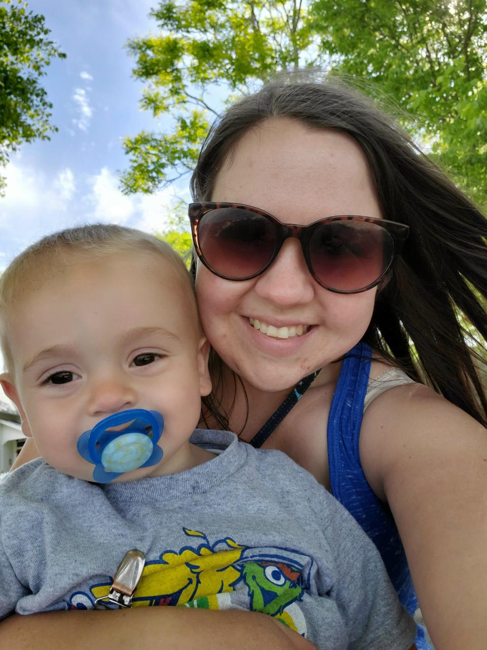 Emily Rodenbeck with one of her children