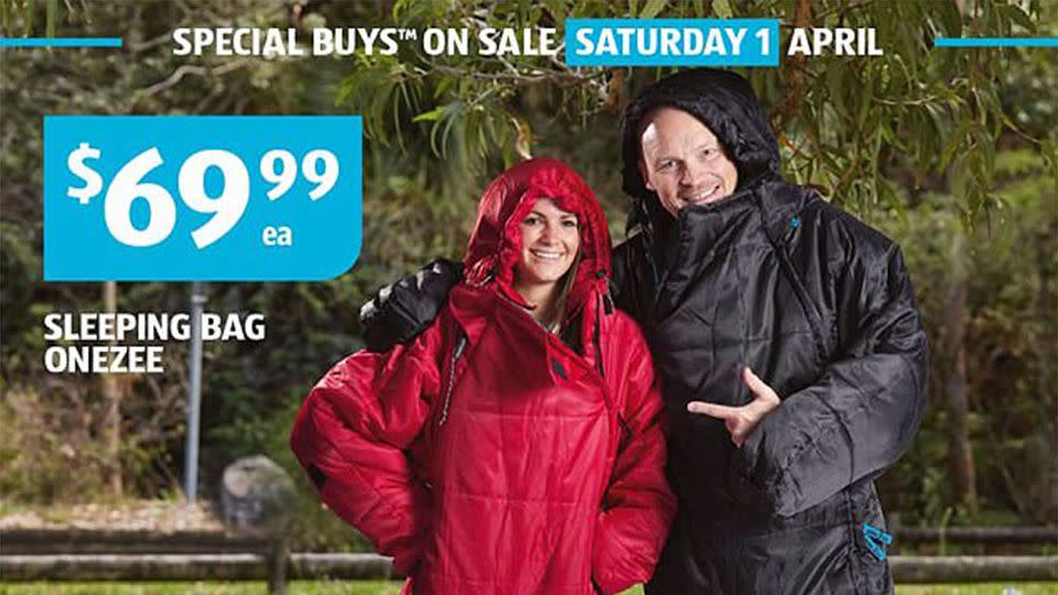 No longer must you be restricted to a conventional sleeveless sleeping bag. Source: Aldi