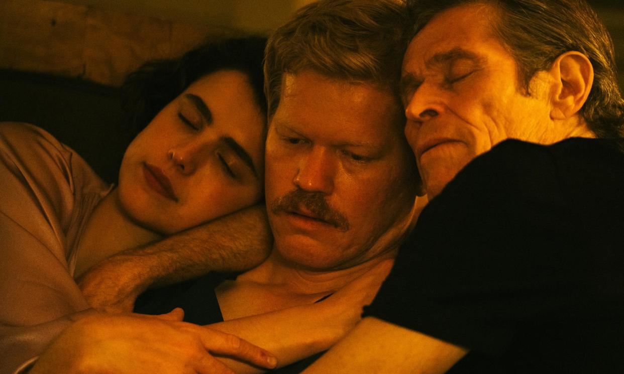 <span>Margaret Qualley, Jesse Plemons and Willem Dafoe in Kinds of Kindness. </span><span>Photograph: Atsushi Nishijima/Searchlight Pictures</span>