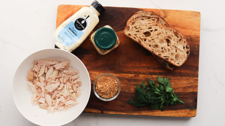 Bowl with shredded chicken