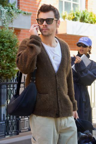 <p>SplashNews</p> Harry Styles and Taylor Russell out in New York on March 17