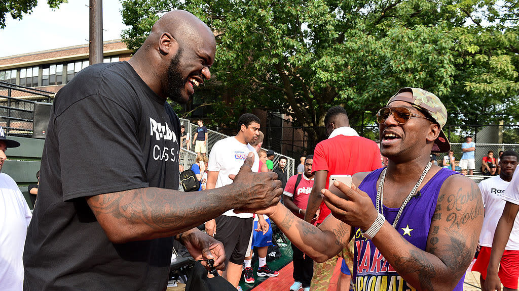 Shaquille O'Neal and Cam'ron at Rucker Park