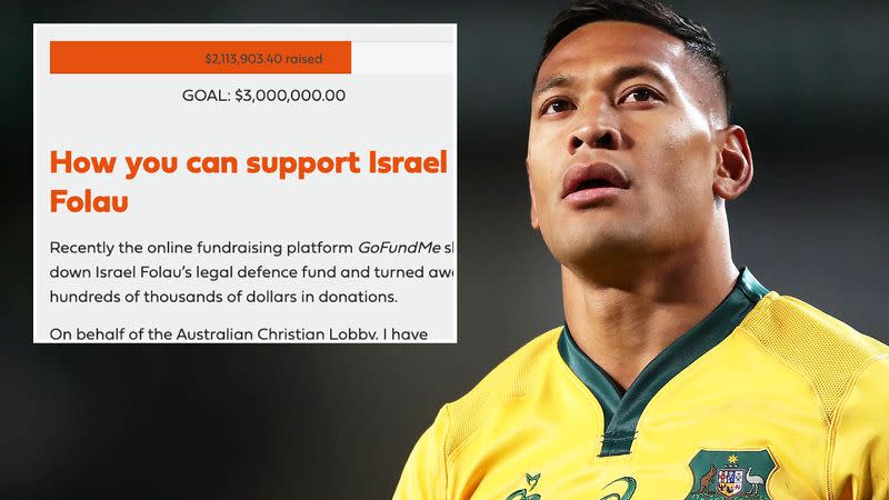 The fundraiser for Israel Folau made over $2 million via the Australian Christian Lobby. (Photo by Matt King/Getty Images)