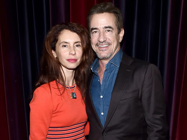 <p>Jamie McCarthy/Getty </p> Prima Apollinaare and Dermot Mulroney attend a special screening of "Greed" after party on February 24, 2020 in New York City.