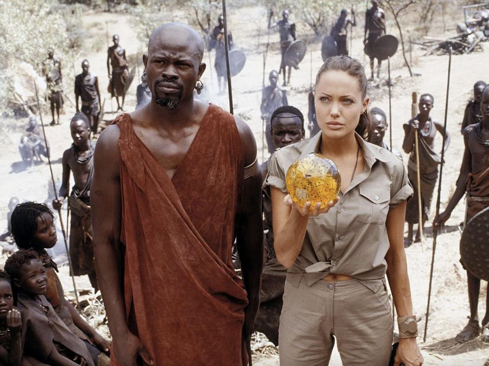 Djimon Hounsou and Angelina Jolie in "Lara Croft Tomb Raider: The Cradle of Life" (2003).