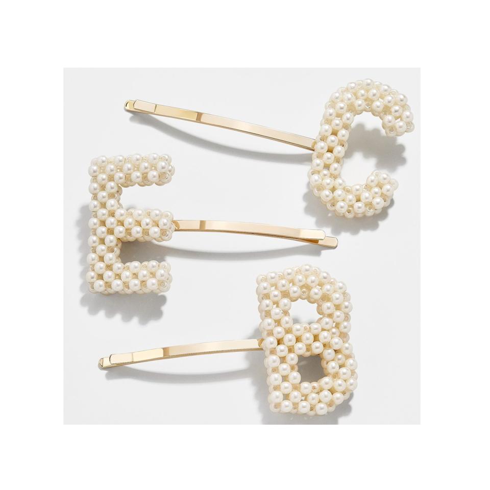 For Friends: Bauble Bar Initial Pearl Hair Pin