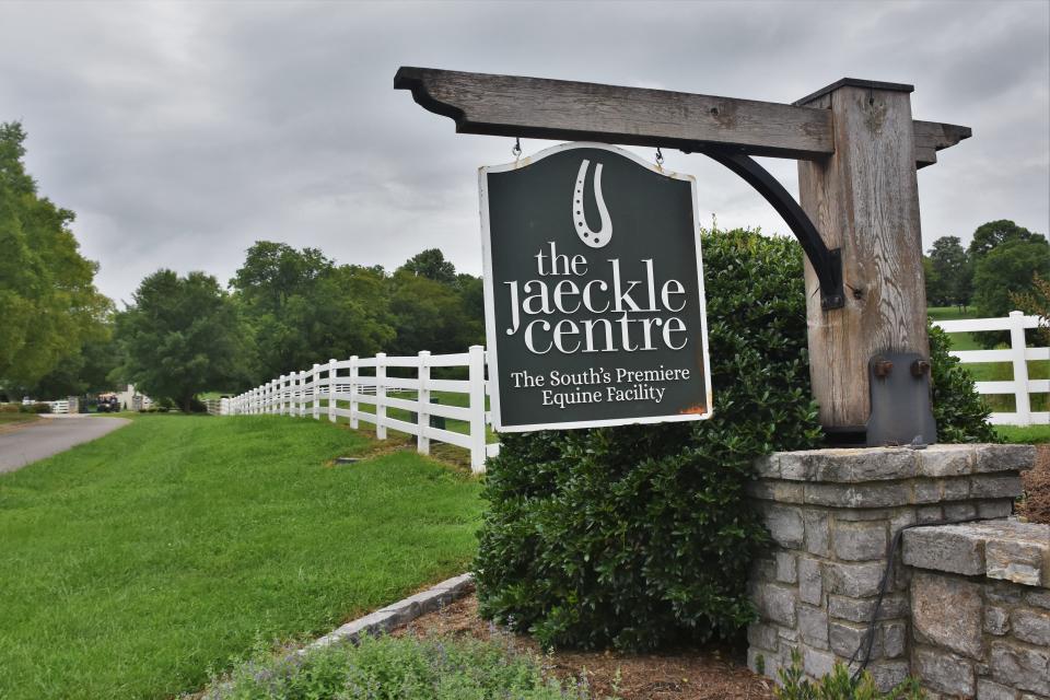 The Jaeckle Centre in Thompson's Station, Tenn. offers horse training, therapy and rehabilitation, as well as care and layover services as done for Mark, a former Caisson horse, on his way from Virginia to Missouri. Monday, Aug. 1, 2022.