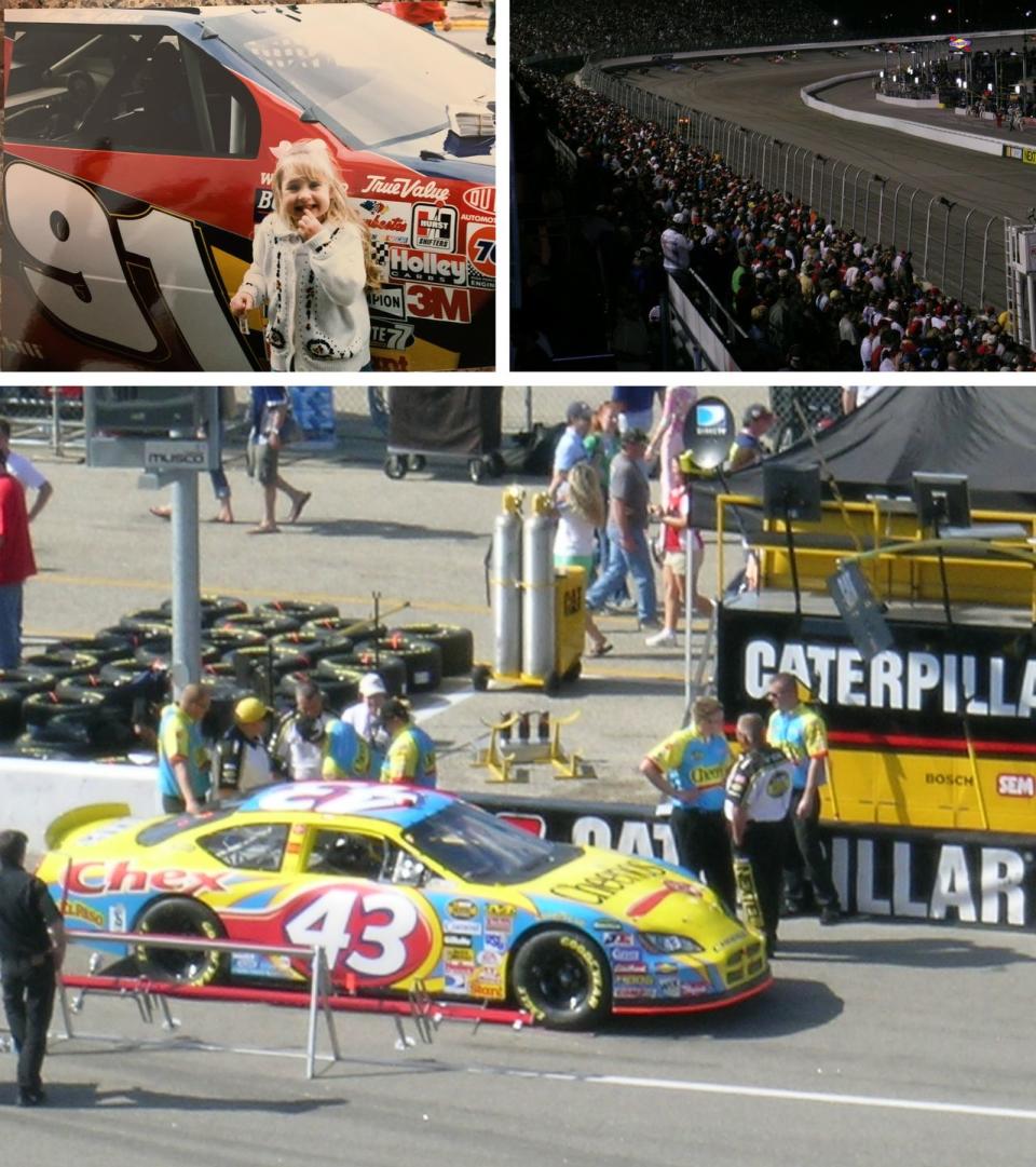 kate wagner at nascar with her father