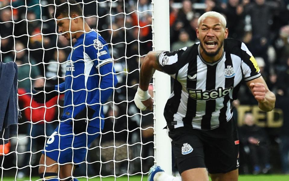 Joelinton wheels away in celebration