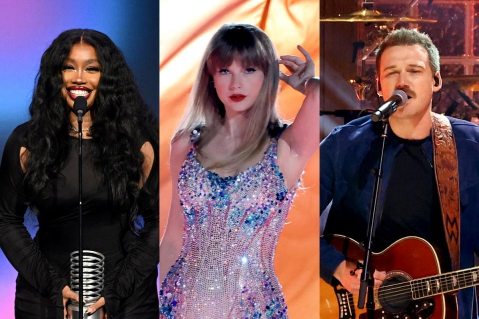 SZA, Taylor Swift and Morgan Wallen (Getty)