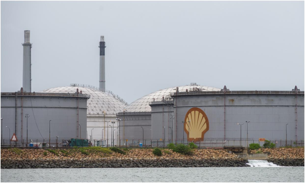 Storage tanks at the Shell refinery at Pulau Bukom in Singapore. 