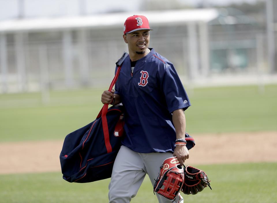 Mookie Betts and the Red Sox are among the AL's top challengers for the Cubs. (AP)