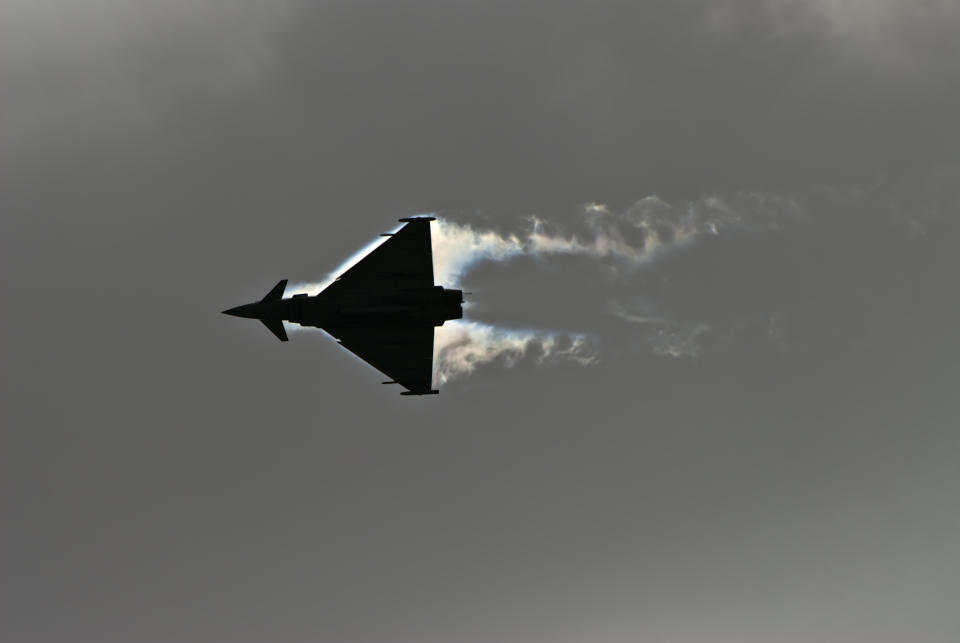 typhoon eurofighter in silhouette