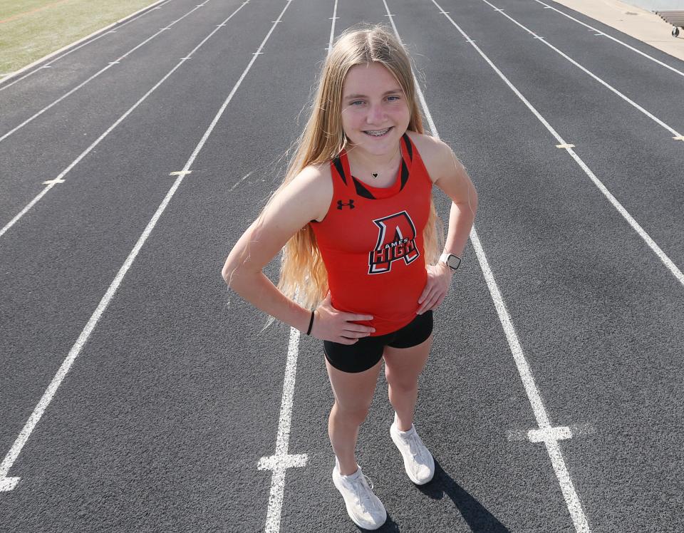 Freshman distance runner Emma Stanley has made an immediate impact on the Ames girls track and field team in 2024.