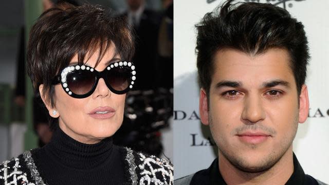 Don't mess with this momager <em>or</em> her kids! Kris Jenner bit back at reports that her son Rob Kardashian checked into a 60-day Palm Beach rehab center that deals with drug and alcohol addiction over the weekend. When ET reached out to Kris, she said the rehab rumors "completely fabricated." <strong> NEWS: Kendall Jenner Hangs With Rob Kardashian's Ex Rita Ora in Cannes </strong> While gossip sites were claiming Rob was entering a treatment facility this past weekend, Kris was sharing texts from her family that included loving remarks aimed at the 28-year-old reality star. Rob is referred to a "bunny boo" in the messages, and he even texts his mom and sisters, "Love you babies." Rob's health and reclusive behavior has been a topic of conversation with his family on <em>Keeping Up with the Kardashians</em>. In an earlier episode this season, Kris even considered staging an intervention for her son. <strong> NEWS: Rob Kardashian Calls Out His Haters -- 'Yes, I'm Fat Now' </strong> His sister Kim Kardashian had a more tough-love approach in mind, suggesting that they cut him off entirely. "Everyone licks Rob's ass and does whatever he says," Kim said, holding nothing back. "It's just like, at some point you just have to give it up. We all make his life so easy." <strong> NEWS: Rob Kardashian's Weight Gain Shocks Fans </strong> But as for Kris, the situation is dire. "I feel like if I don't help him do something drastic, that he's gonna die," she told her daughters.Rob remains out of the public eye and missed sister Kim's wedding in May 2014 and Christmas with his family this past year. 