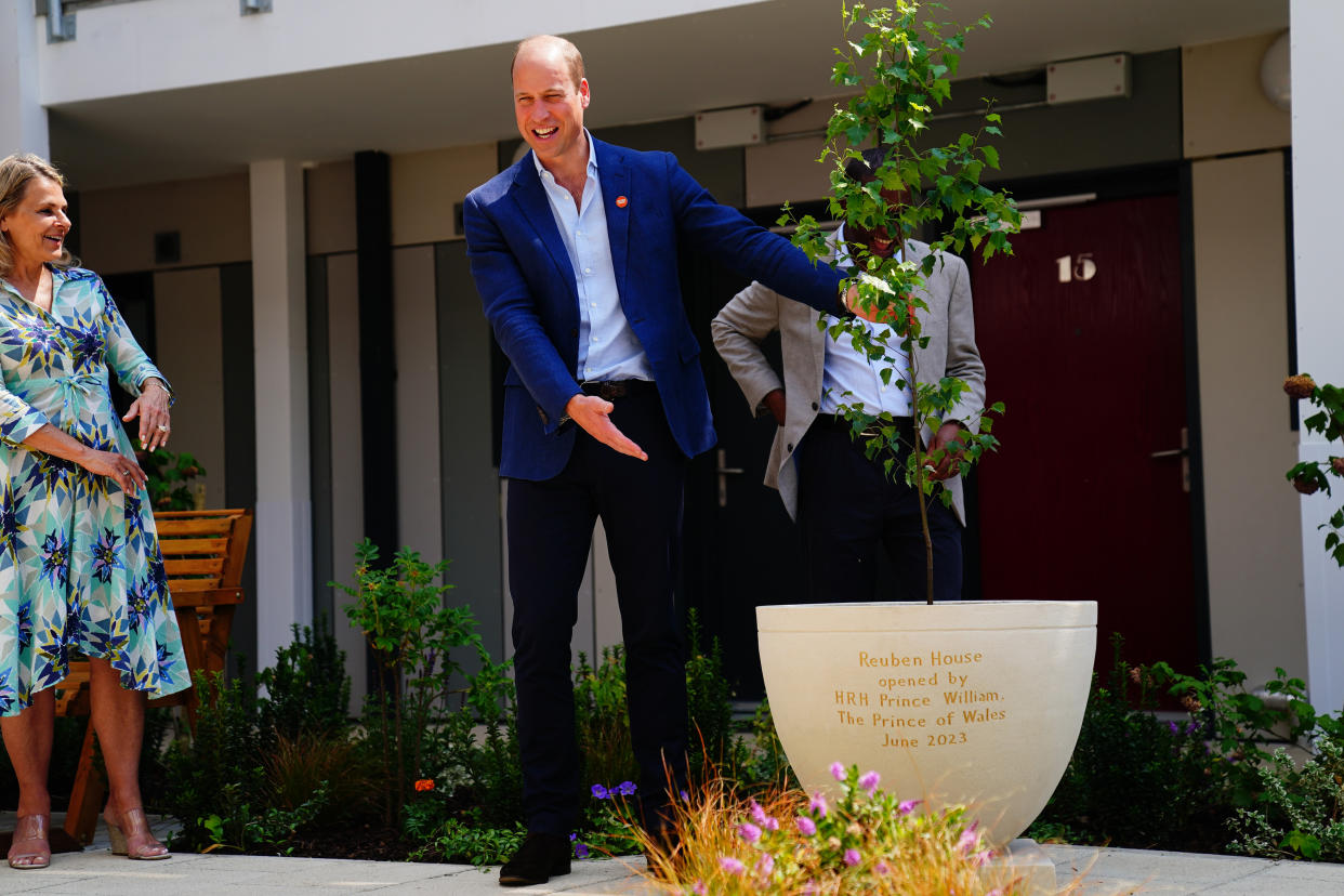 LONDON, ENGLAND - JUNE 13: Prince William, Prince of Wales, attends the opening of Centrepoint's Reuben House in London, a new development which forms a key part of the organisation's Independent Living Programme to combat youth homelessness in South London, on June 13, 2023 in London, England. (Photo by Victoria Jones - WPA Pool/Getty Images)