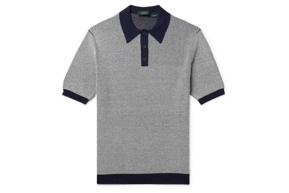 Incotex Slim-Fit Stretch-Knit Polo Shirt