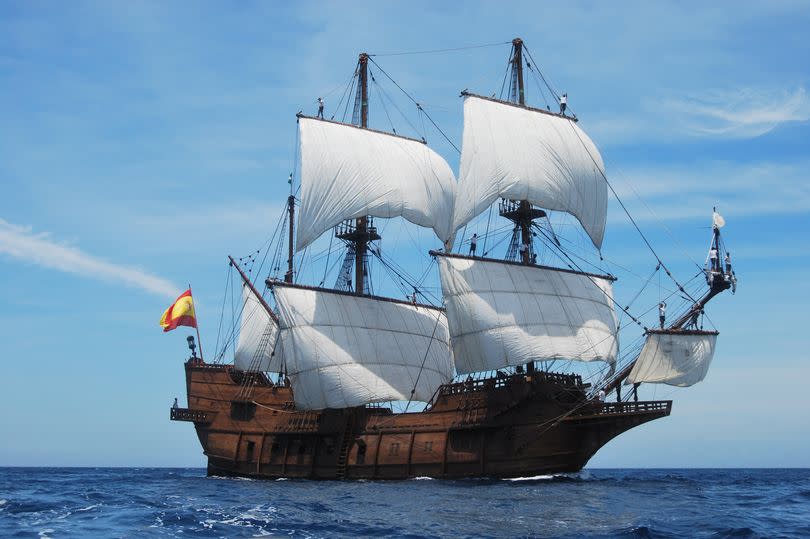 The Galeón Andalucía, an authentic replica of a 17th-century galleon, will set sail towards the shores of Plymouth, -Credit:Nao Victoria