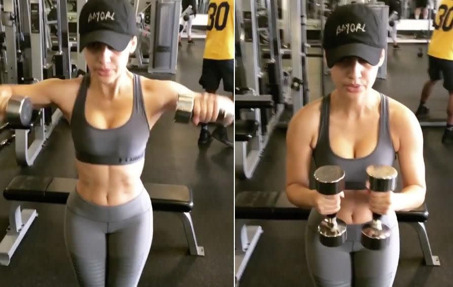 Taking to Instagram, the 29-year-old has shared a video of herself at the gym, along with the caption, 