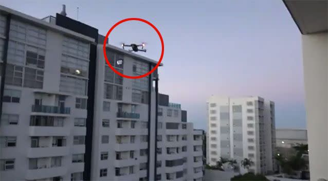 The drone appeared to fly over an area in the city. Source: Pauline Hanson Please Explain/Facebook