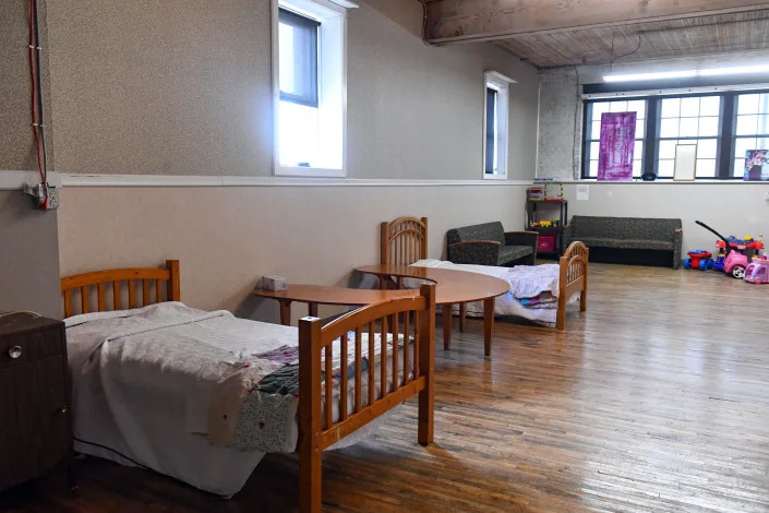 A quarantine room contains two beds and basic amenities to keep guests who contract COVID-19 separated from the others at Union Gospel Mission on Wednesday, January 26, 2022 in Sioux Falls.