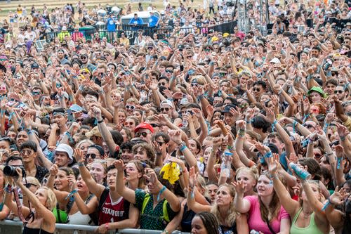 Festivalgoers enjoy Day 1 of the Lollapalooza Music Festival on Thursday, July 29, 2021, at Grant Park in Chicago.
