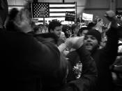 <p>Protesters tangle with Trump supporters as the candidate speaks on stage during a rally on March 4 in New Orleans. (Photo: Holly Bailey/Yahoo News) </p>