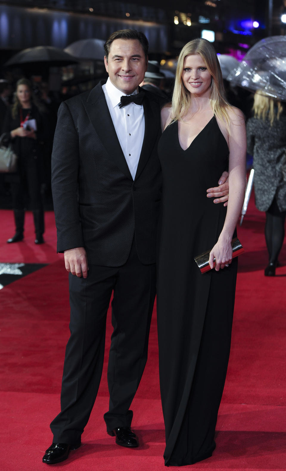 Actor David Walliams & Lara Stone attends the "Great Expectations" Red Carpet as part of the BFI London Film Festival closing night gala held at the Odeon West End on Sunday, Oct. 21, 2012 in London. (Photo by Ki Price/Invision/AP)