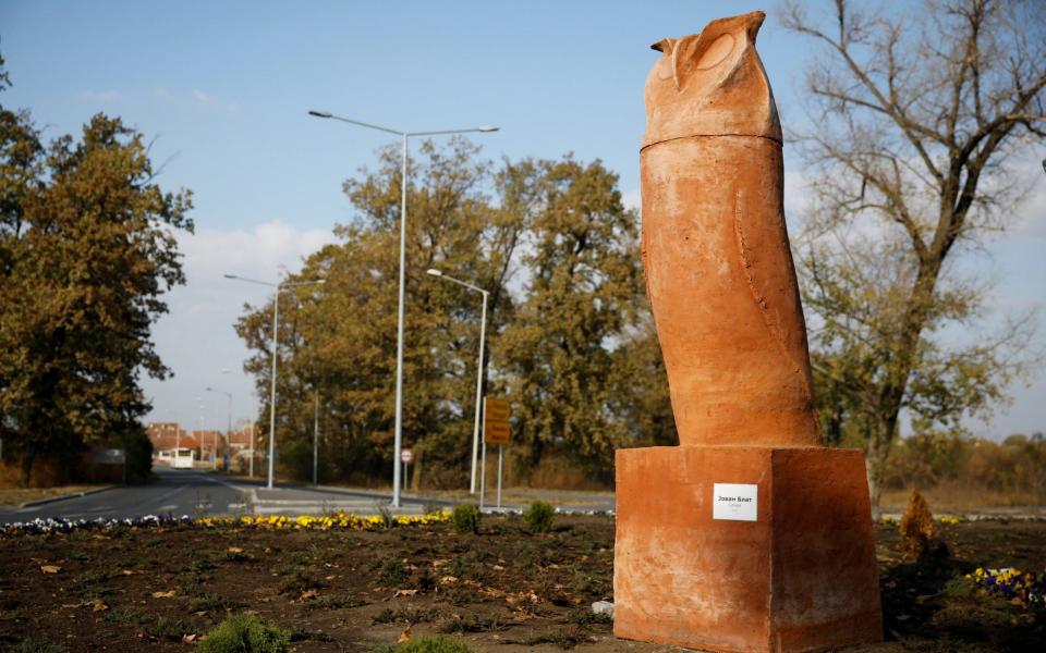 The 2.4 meter (8ft) terracotta sculpture has drawn attention for all the wrong reasons - REUTERS