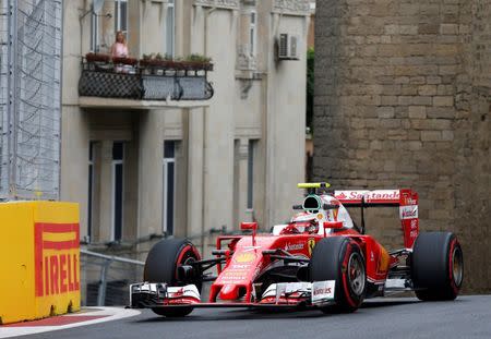 Formula One - Grand Prix of Europe - Baku, Azerbaijan - 17/6/16 - Ferrari Formula One driver Kimi Raikkonen of Finland drives during the second practice session. REUTERS/Maxim Shemetov