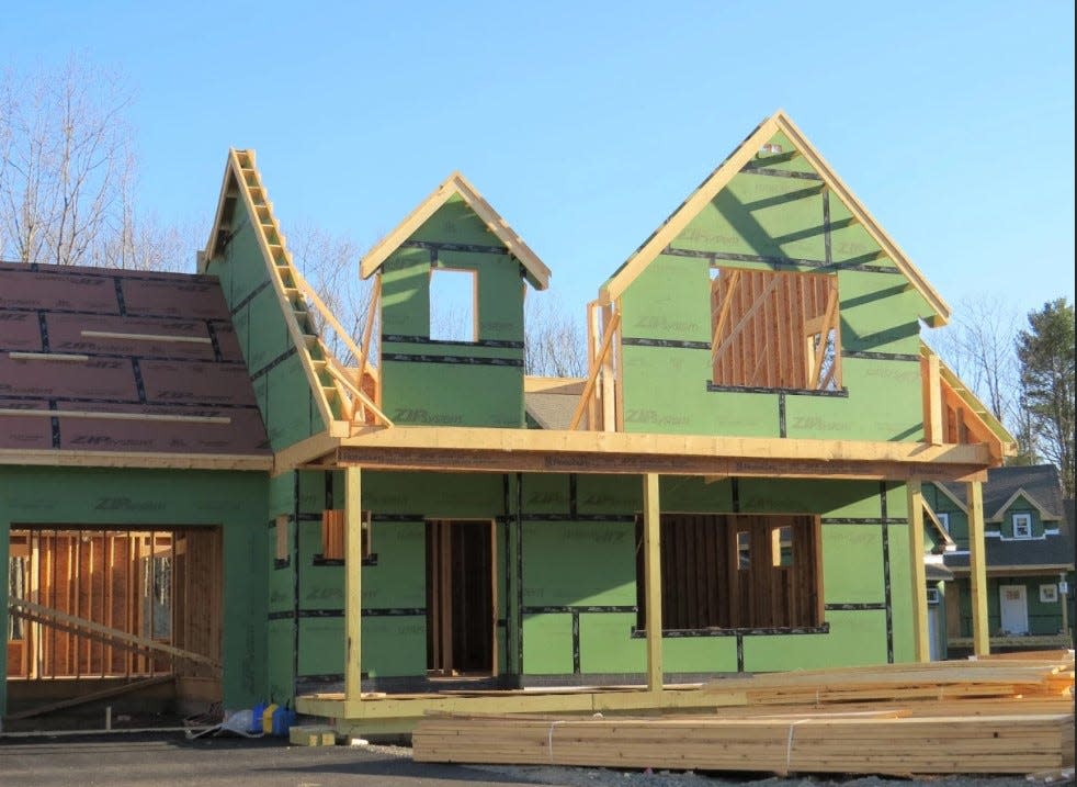 New home construction in Portsmouth. Officials estimate that New Hampshire is currently short of nearly 24,000 housing units, and that in the next two decades, it will need a total of 90,000 additional units.