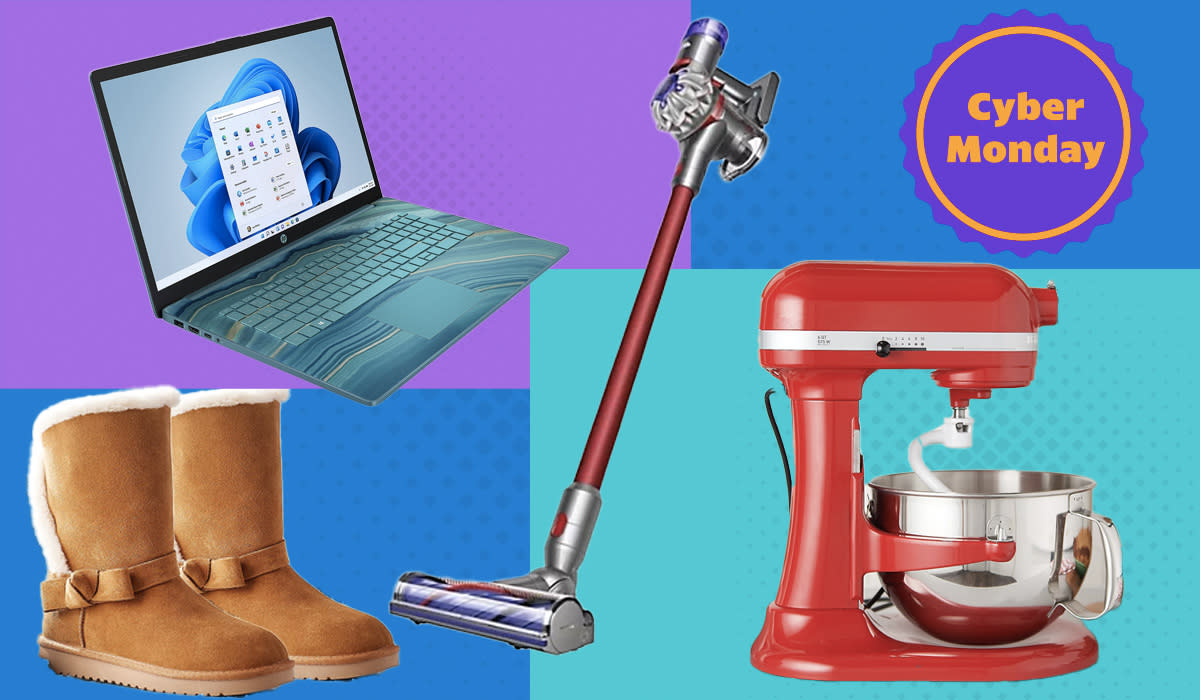 boots, laptop, vac, mixer