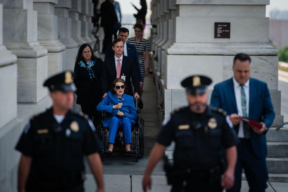 Dianne Feinstein departs from the US Capitol