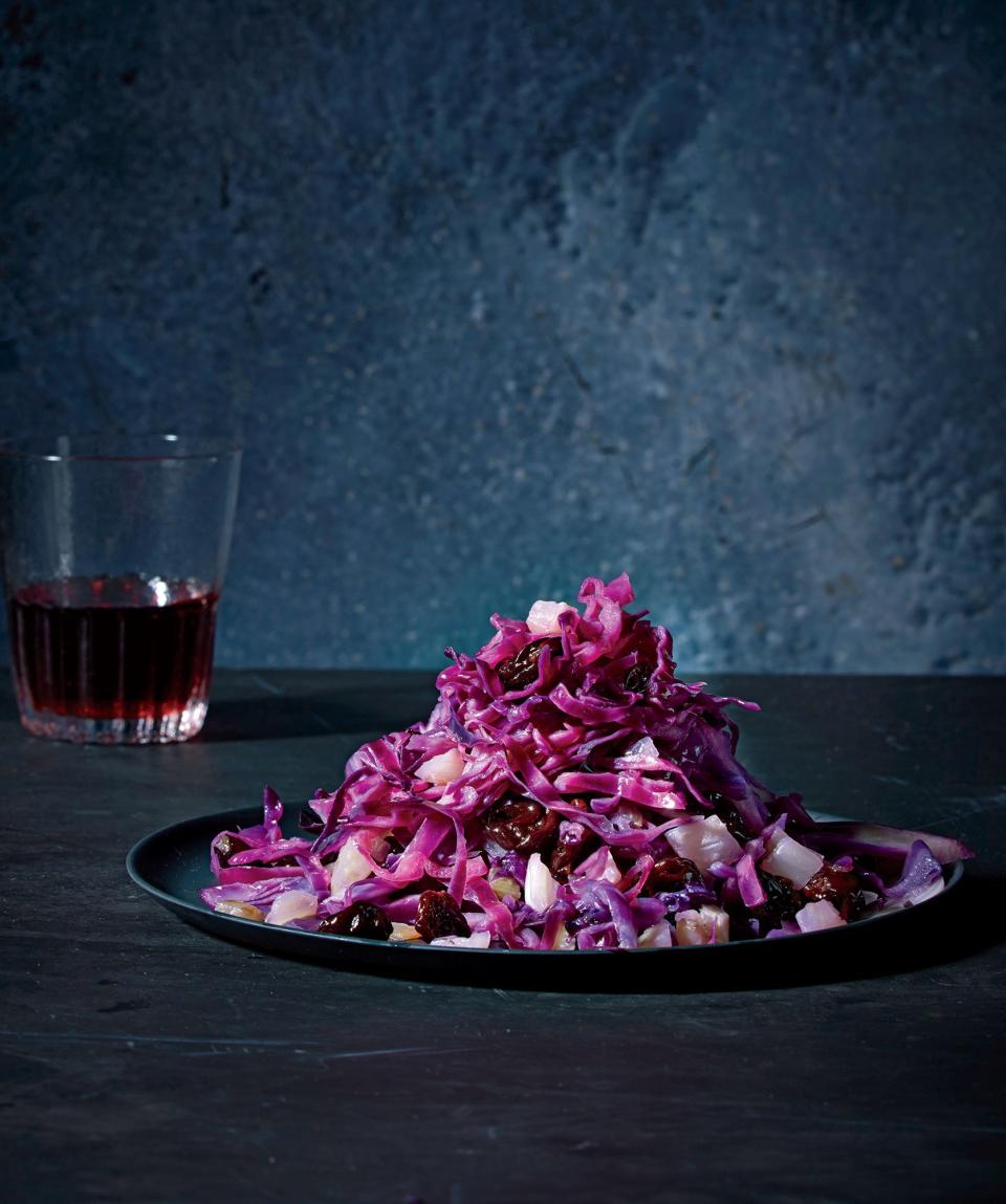 Red Cabbage Agrodolce with Dried Cherries