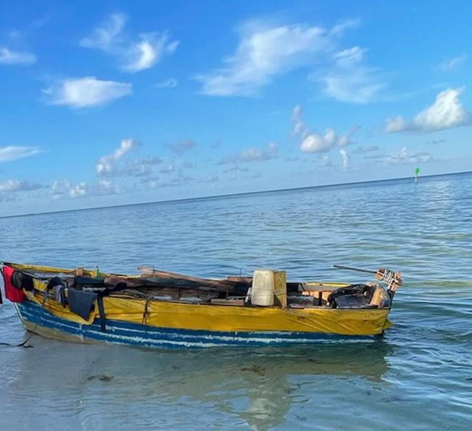 Miami Sector Border Patrol agents responded to five migrant landings in the Florida Keys and arrested 78 Cuban migrants in a 24-hour period ending Aug. 13, 2022. This is one of the boats law enforcement apprehended.