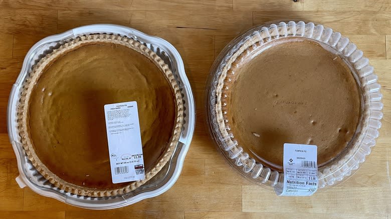 Two closed pumpkin pies
